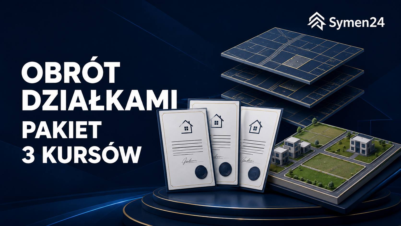 Pakiet 3 kursów o obrocie działkami budowlanymi pułapki, podział i warunki zabudowy.